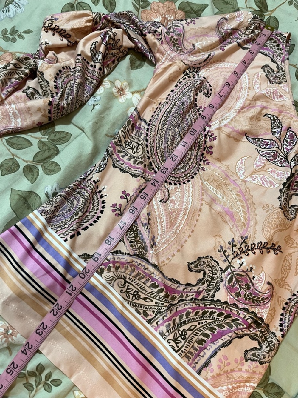 VENUS Pink Paisley One-Shoulder Bell Sleeve Top Size M - Picture 11 of 12